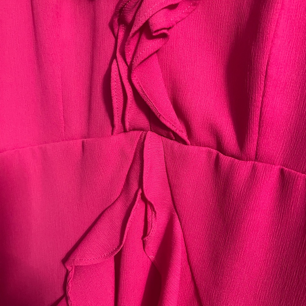 Pink Ruffled Dress Open Back, L - Picture 2 of 4